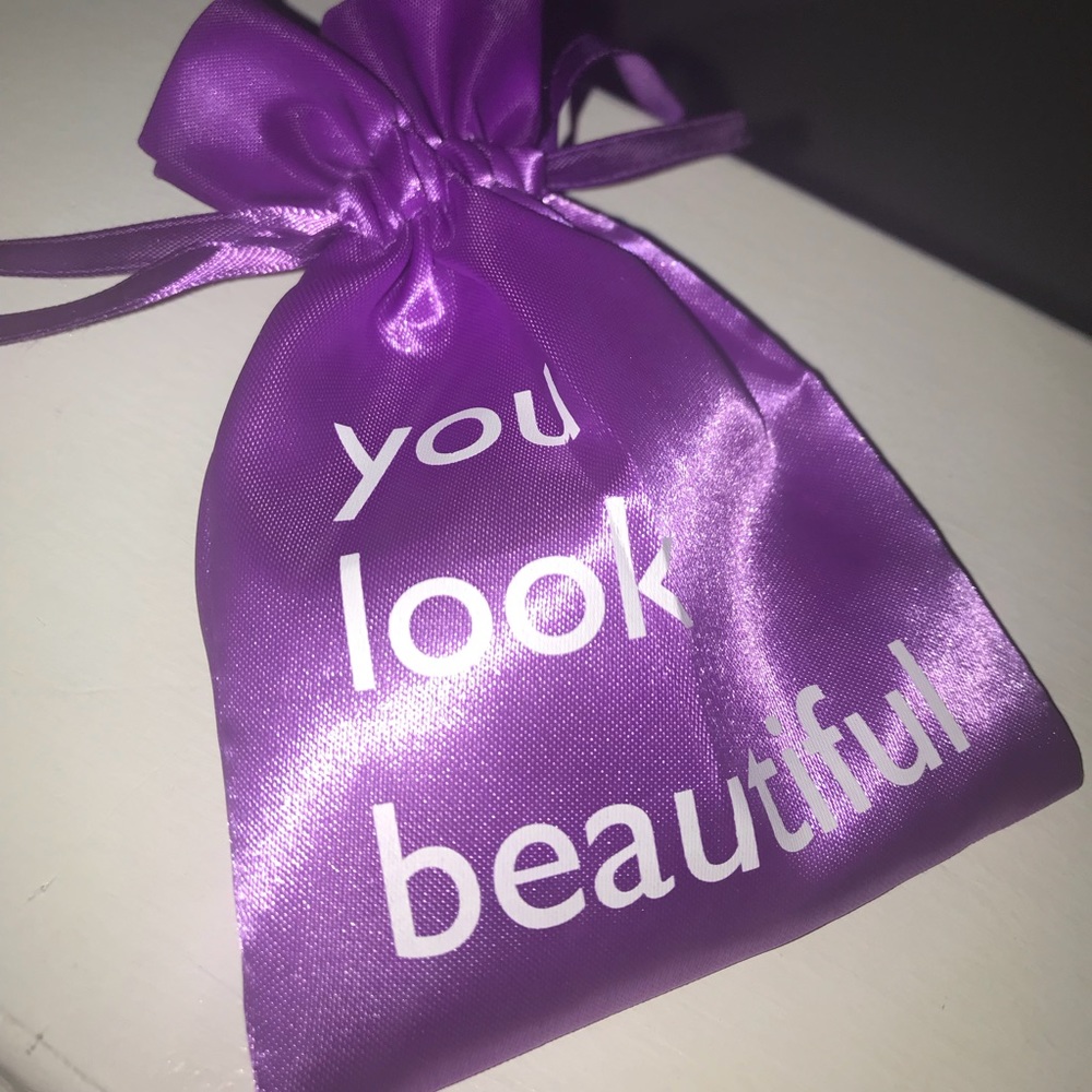 “You Look Beautiful”Purple Pouch w/ Compact Mirror